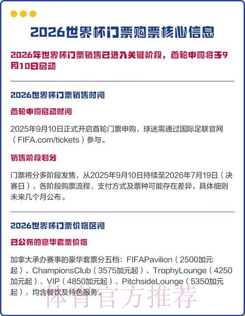 2026世界杯官方购票平台最新地址实时推荐 2026世界杯官方购票平台最新地址实时推荐